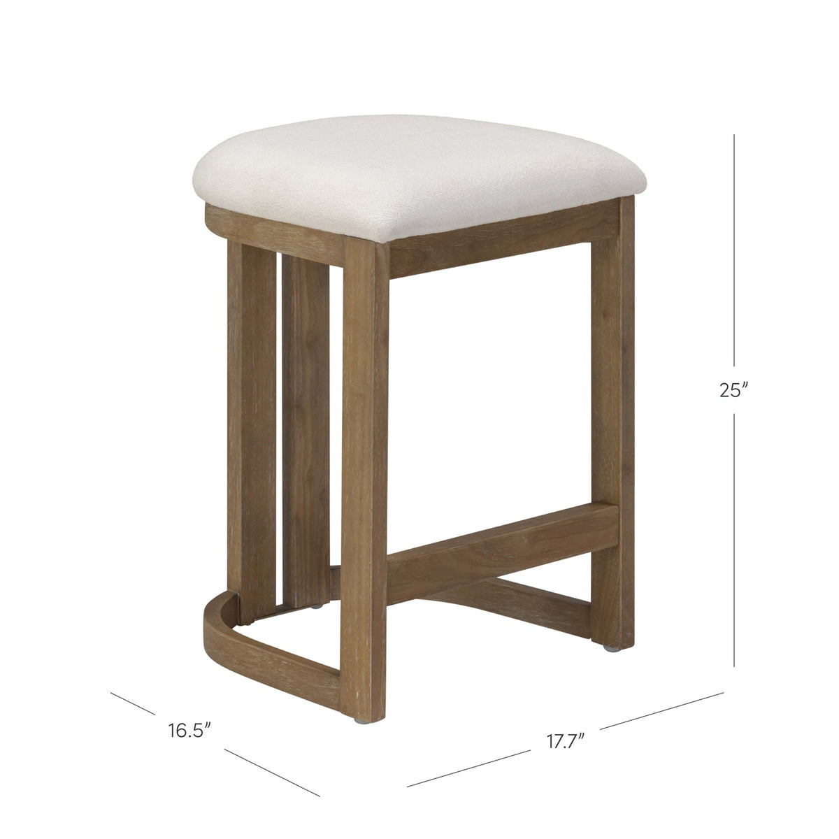 Barrel Wooden Backless Bar Stool Light Brown Set of 3