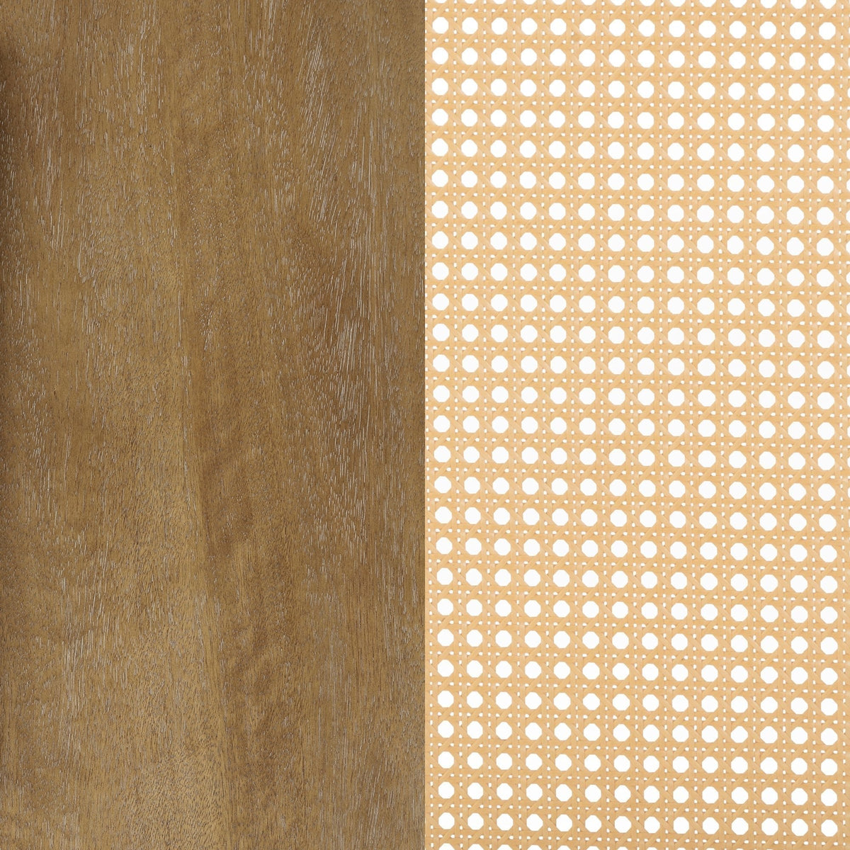 Bohemian Natural Wood & Rattan Dining Table Light Brown
