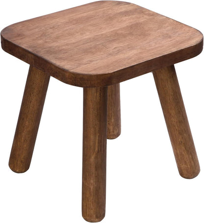 Jurath Wooden Step Stool for Adults Step Stool for Toddlers Plant Stool Small Wooden Stool with Four Detachable and Assembled Legs Nicely Balanced (Classic 9.3inch)