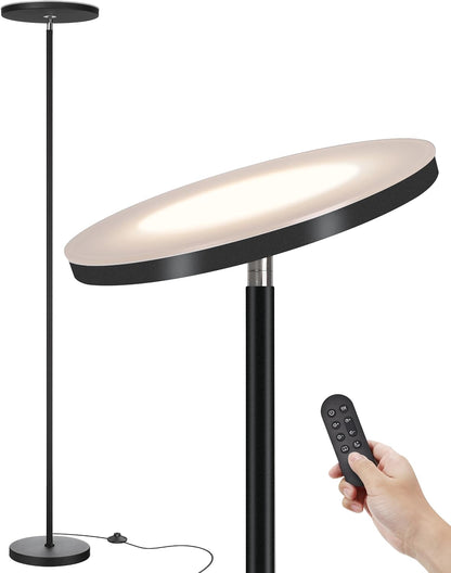 JOOFO LED Floor Lamp for Living Room, Torchiere Lamp with Compact Remote | 30W/3000LM Super Bright, 69 Tall, Stepless Dimming, 3 Color Temperatures, Timer & Memory, Standing Lamp for Bedroom & Office