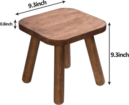 Jurath Wooden Step Stool for Adults Step Stool for Toddlers Plant Stool Small Wooden Stool with Four Detachable and Assembled Legs Nicely Balanced (Classic 9.3inch)