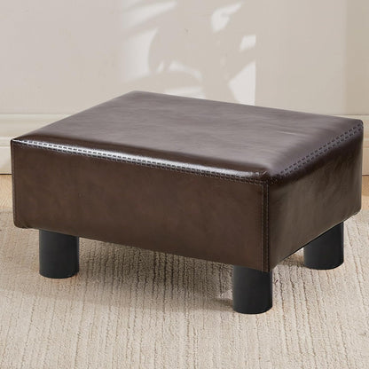 FIMIVIBI Small Foot Stool Ottoman, Sherpa Footstool Ottoman Foot Rest for Couch, Rectangle Footstools and Ottomans Small for Living Room, Entryway and Bedroom (White)
