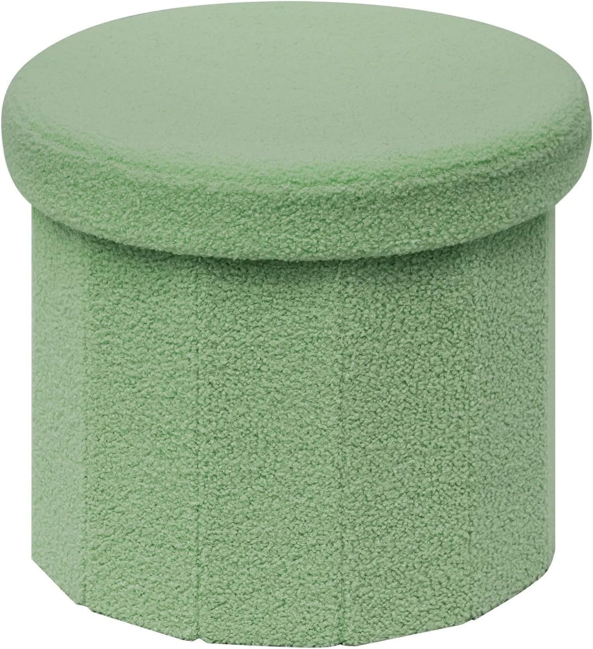 B FSOBEIIALEO Storage Ottoman Cube,12.6 Flower Shaped Ottomans,Cream White | Ottoman with Storage, Foot Rest Stool, Boucle Small Ottoman Seat, Faux Teddy Fur, for Dorm Living Room Bedroom