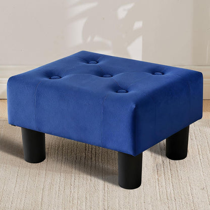 FIMIVIBI Small Foot Stool Ottoman, Sherpa Footstool Ottoman Foot Rest for Couch, Rectangle Footstools and Ottomans Small for Living Room, Entryway and Bedroom (White)