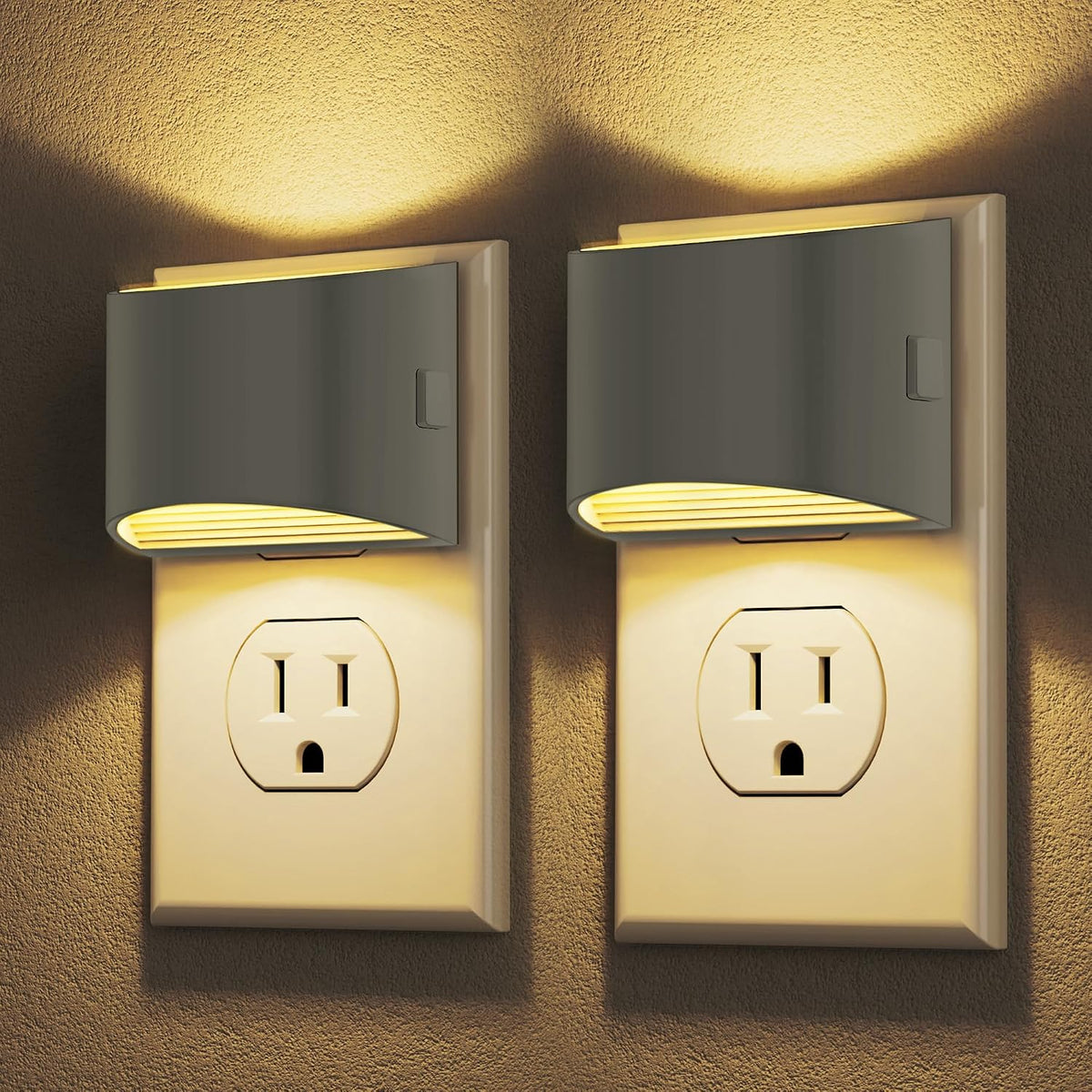 DORESshop Night Light, Night Lights Plug into Wall, Adjustable, 3000K | 3 Level Brightness Adjustable Night Light, Dusk to Dawn Sensor, Nightlights for Adults, Bedroom, Bathroom, Hallway, 2 packs
