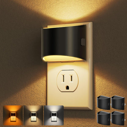 DORESshop Night Light, Night Lights Plug into Wall, Adjustable, 3000K | 3 Level Brightness Adjustable Night Light, Dusk to Dawn Sensor, Nightlights for Adults, Bedroom, Bathroom, Hallway, 2 packs