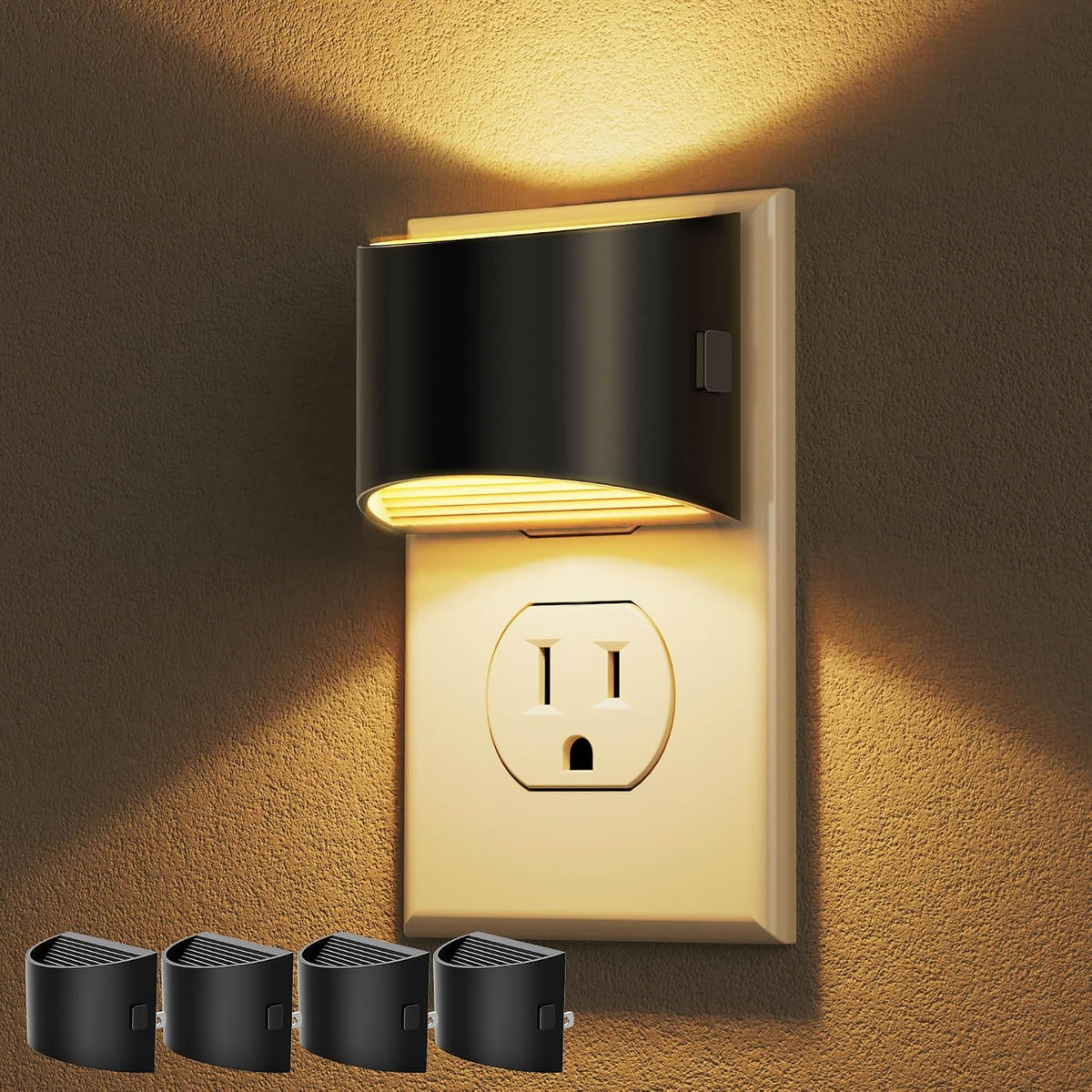 DORESshop Night Light, Night Lights Plug into Wall, Adjustable, 3000K | 3 Level Brightness Adjustable Night Light, Dusk to Dawn Sensor, Nightlights for Adults, Bedroom, Bathroom, Hallway, 2 packs