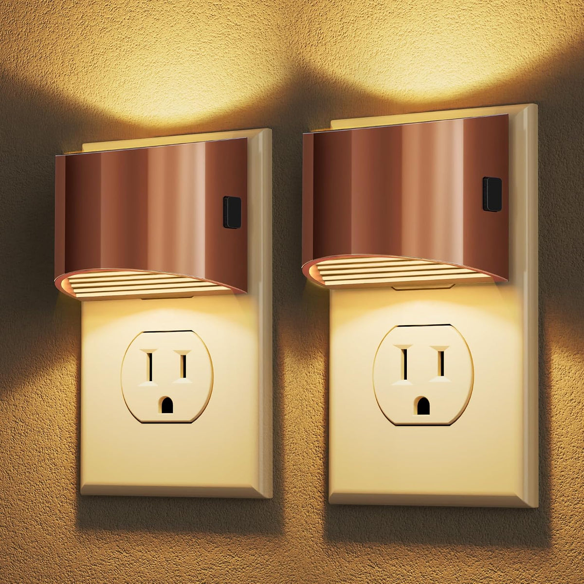 DORESshop Night Light, Night Lights Plug into Wall, Adjustable, 3000K | 3 Level Brightness Adjustable Night Light, Dusk to Dawn Sensor, Nightlights for Adults, Bedroom, Bathroom, Hallway, 2 packs