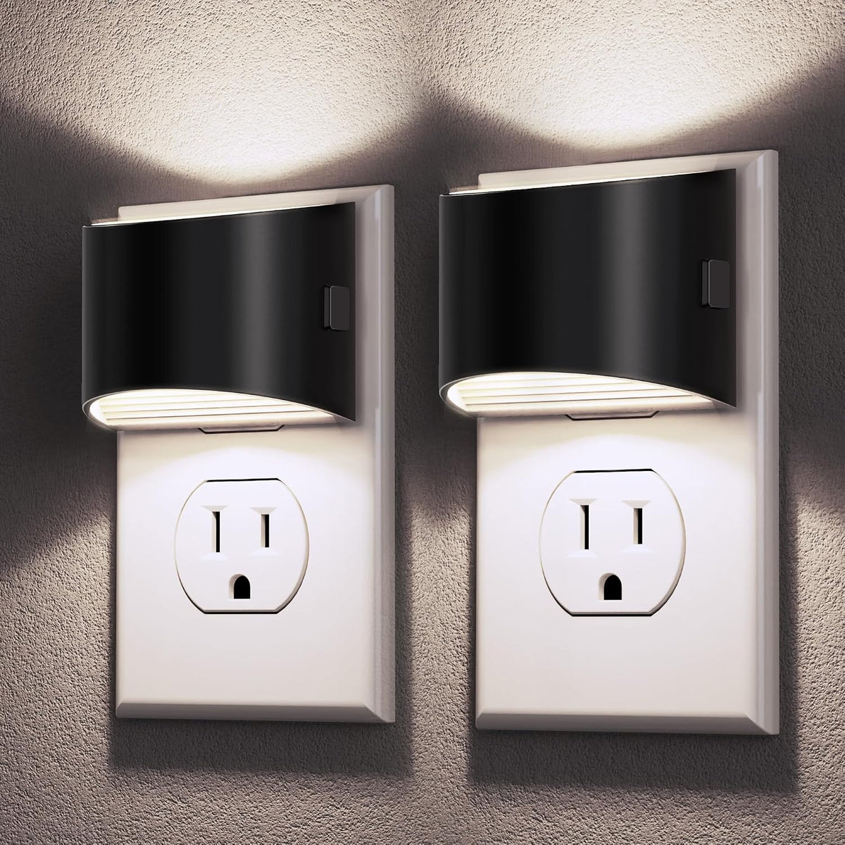 DORESshop Night Light, Night Lights Plug into Wall, Adjustable, 3000K | 3 Level Brightness Adjustable Night Light, Dusk to Dawn Sensor, Nightlights for Adults, Bedroom, Bathroom, Hallway, 2 packs