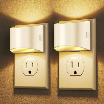 DORESshop Night Light, Night Lights Plug into Wall, Adjustable, 3000K | 3 Level Brightness Adjustable Night Light, Dusk to Dawn Sensor, Nightlights for Adults, Bedroom, Bathroom, Hallway, 2 packs