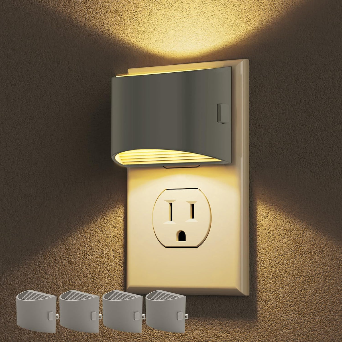 DORESshop Night Light, Night Lights Plug into Wall, Adjustable, 3000K | 3 Level Brightness Adjustable Night Light, Dusk to Dawn Sensor, Nightlights for Adults, Bedroom, Bathroom, Hallway, 2 packs