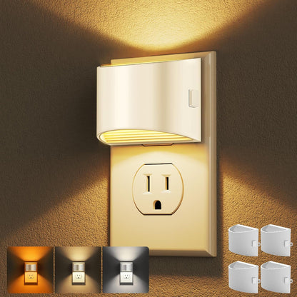 DORESshop Night Light, Night Lights Plug into Wall, Adjustable, 3000K | 3 Level Brightness Adjustable Night Light, Dusk to Dawn Sensor, Nightlights for Adults, Bedroom, Bathroom, Hallway, 2 packs