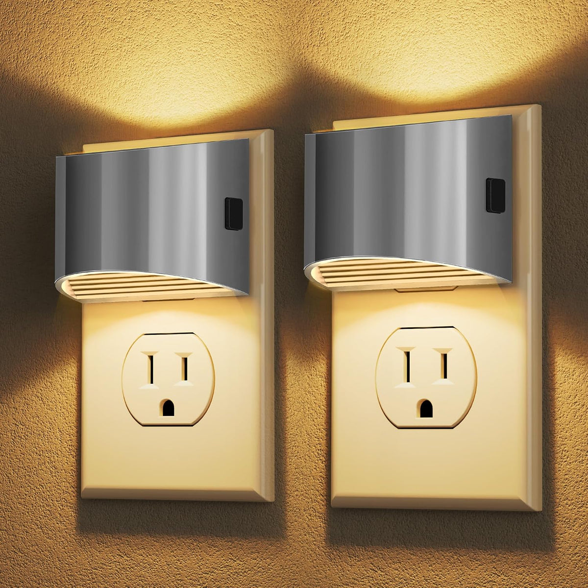 DORESshop Night Light, Night Lights Plug into Wall, Adjustable, 3000K | 3 Level Brightness Adjustable Night Light, Dusk to Dawn Sensor, Nightlights for Adults, Bedroom, Bathroom, Hallway, 2 packs