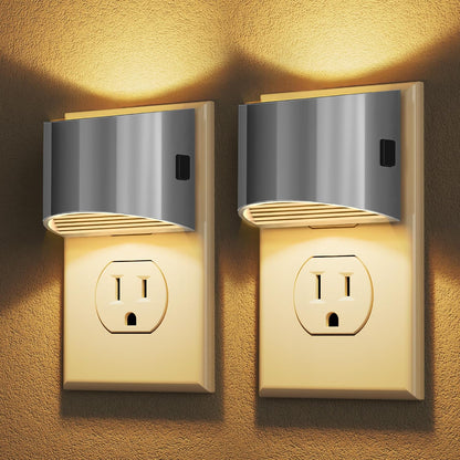 DORESshop Night Light, Night Lights Plug into Wall, Adjustable, 3000K | 3 Level Brightness Adjustable Night Light, Dusk to Dawn Sensor, Nightlights for Adults, Bedroom, Bathroom, Hallway, 2 packs