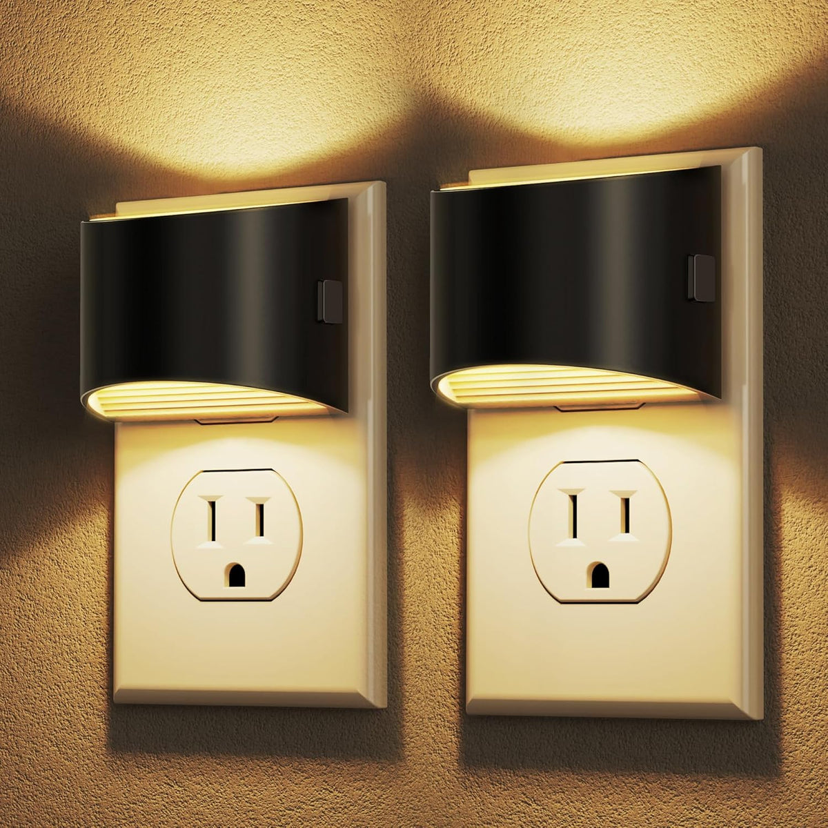 DORESshop Night Light, Night Lights Plug into Wall, Adjustable, 3000K | 3 Level Brightness Adjustable Night Light, Dusk to Dawn Sensor, Nightlights for Adults, Bedroom, Bathroom, Hallway, 2 packs
