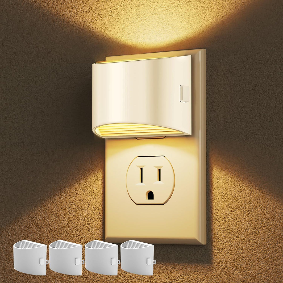 DORESshop Night Light, Night Lights Plug into Wall, Adjustable, 3000K | 3 Level Brightness Adjustable Night Light, Dusk to Dawn Sensor, Nightlights for Adults, Bedroom, Bathroom, Hallway, 2 packs