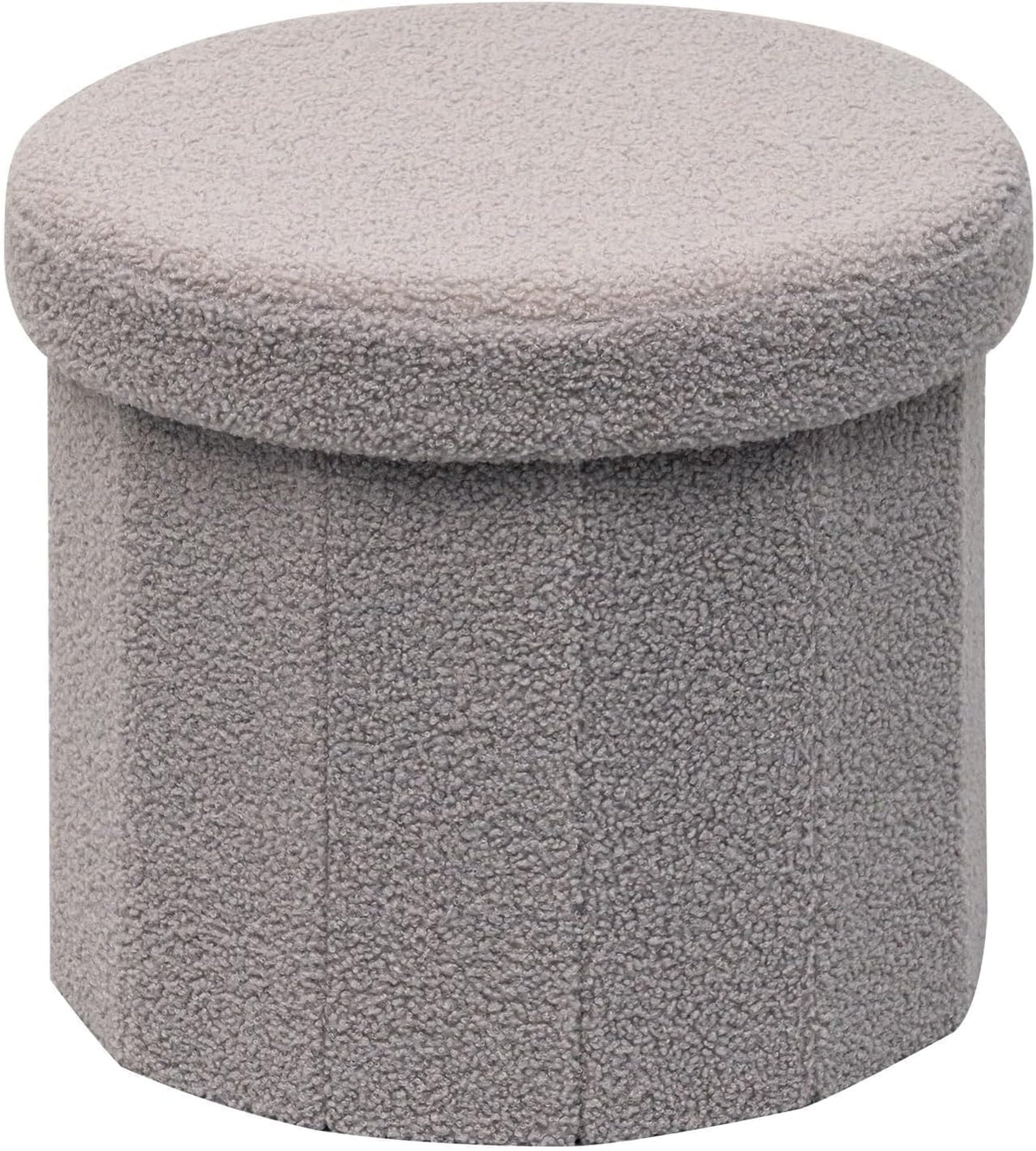 B FSOBEIIALEO Storage Ottoman Cube,12.6 Flower Shaped Ottomans,Cream White | Ottoman with Storage, Foot Rest Stool, Boucle Small Ottoman Seat, Faux Teddy Fur, for Dorm Living Room Bedroom