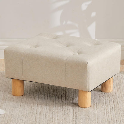 FIMIVIBI Small Foot Stool Ottoman, Sherpa Footstool Ottoman Foot Rest for Couch, Rectangle Footstools and Ottomans Small for Living Room, Entryway and Bedroom (White)
