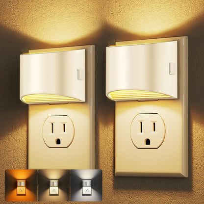 DORESshop Night Light, Night Lights Plug into Wall, Adjustable, 3000K | 3 Level Brightness Adjustable Night Light, Dusk to Dawn Sensor, Nightlights for Adults, Bedroom, Bathroom, Hallway, 2 packs