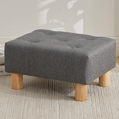 FIMIVIBI Small Foot Stool Ottoman, Sherpa Footstool Ottoman Foot Rest for Couch, Rectangle Footstools and Ottomans Small for Living Room, Entryway and Bedroom (White)
